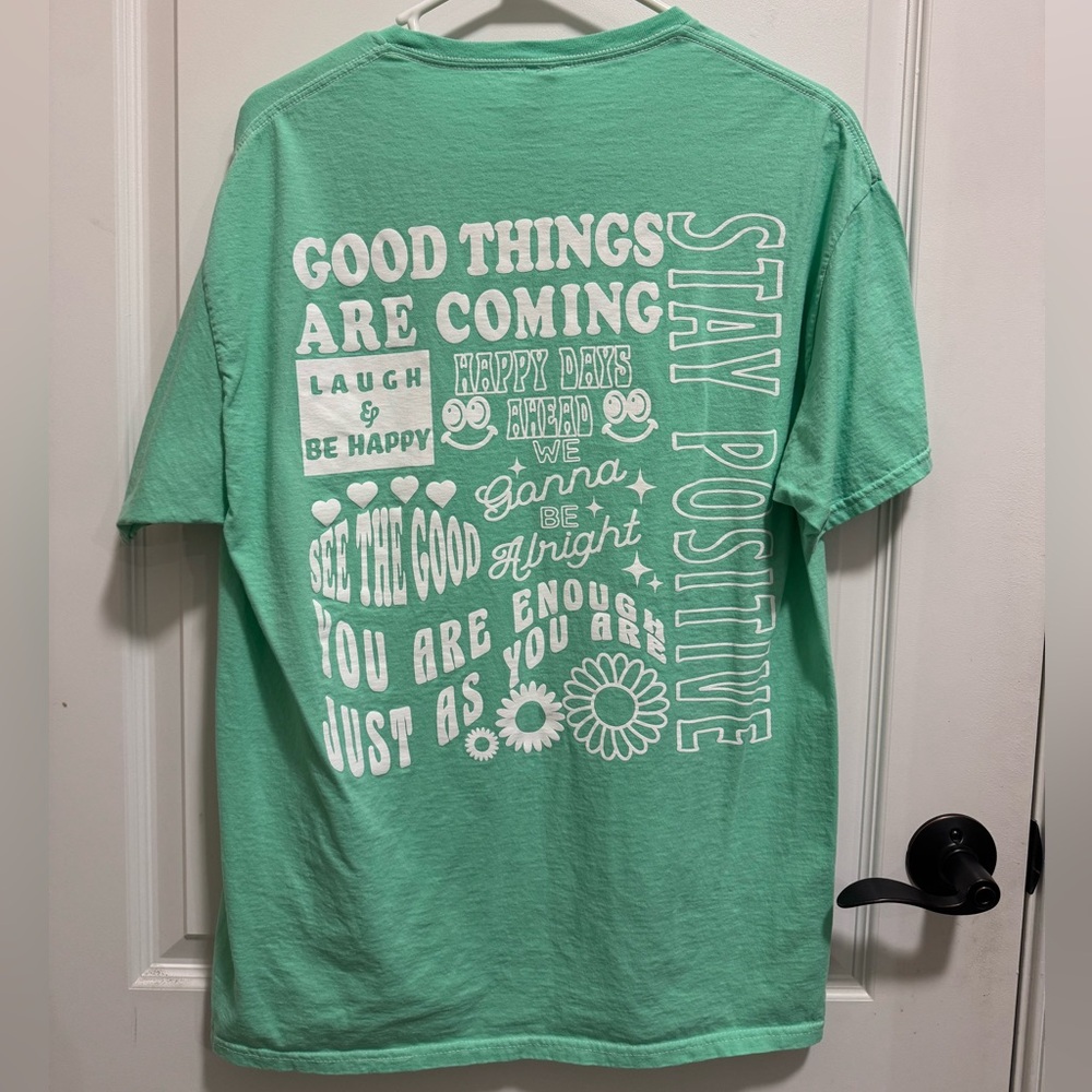 Altar’d State Teal Cotton T-Shirt
